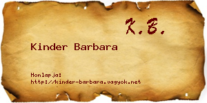 Kinder Barbara névjegykártya